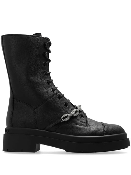  Jimmy Choo Nari Crystal-embellished Combat Boots - Black 