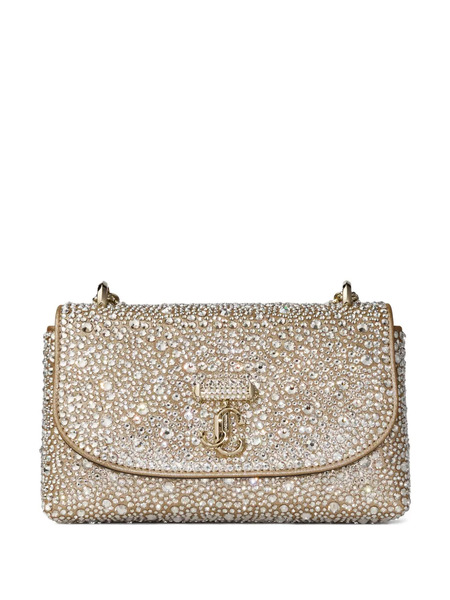  Jimmy Choo Small Curve Embellished Chain Crossbody Bag - Gold 