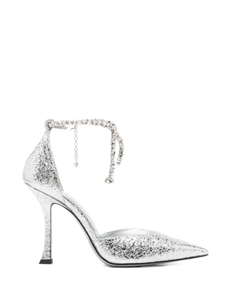  Jimmy Choo Stevie Metallic Heeled Pumps - Silver 