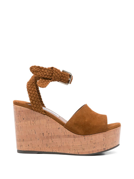  Jimmy Choo Suede Wedge-heel Sandals - Brown 