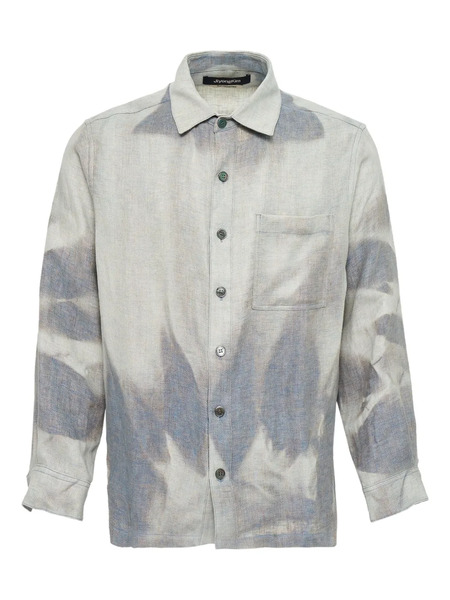  Jiyongkim Bleach-effect Linen Shirt - Blue 