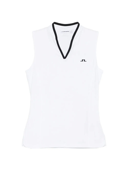  J.lindeberg Mila V-neck Logo Top - White 