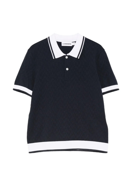  J.lindeberg Polly Pointelle Polo Top - Blue 