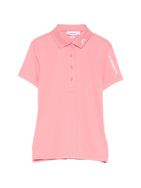  J.lindeberg Tour Tech Button Polo Top - Pink 