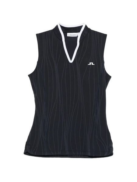  J.lindeberg V-neck Sleeveless Top - Black 