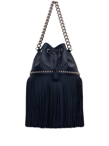  J&m Davidson Fringed Chain-strap Bucket Bag - Blue 