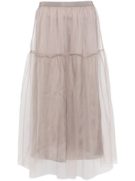  Jnby A-line Tulle Midi Skirt - Grey 