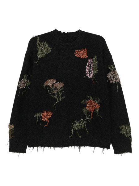  Jnby Botanical Long-sleeved Sweater - Grey 
