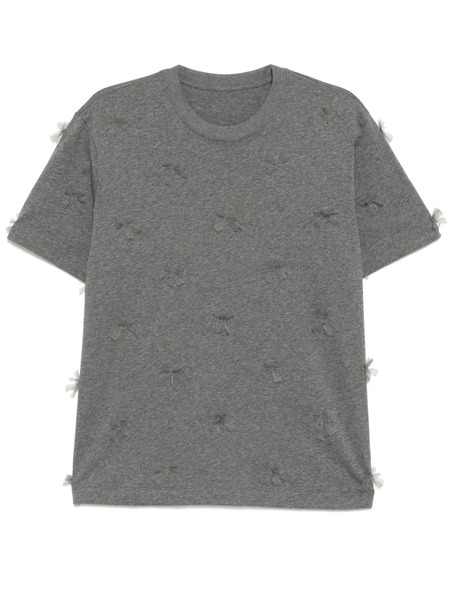  Jnby Bow-embellished T-shirt - Grey 
