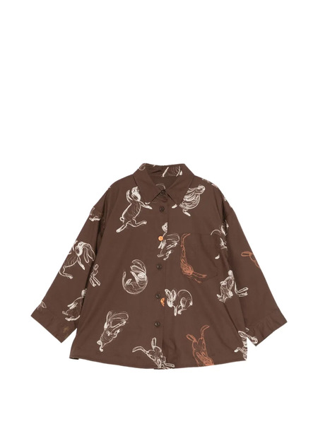  Jnby By Jnby Oversized Rabbit Blouse - Brown 