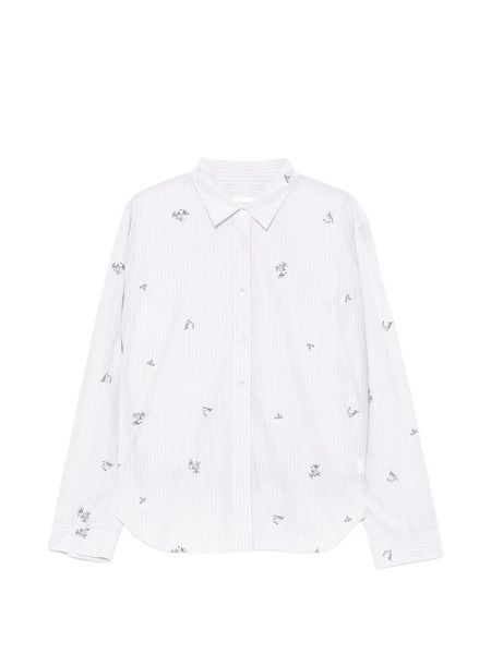  Jnby Embroidered Striped Shirt - White 
