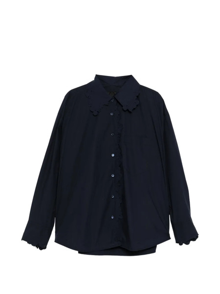  Jnby Floral-embroidered Shirt - Blue 