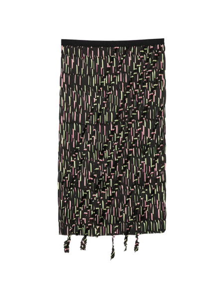  Jnby Geometric-print Midi Skirt - Black 
