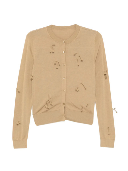 Jnby Graphic-embellishment Knitted Cardigan - Neutrals 