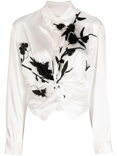  Jnby Graphic-print Silk Shirt - White 