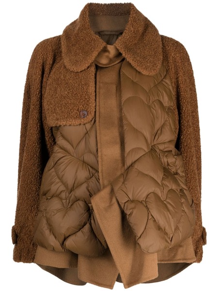  Jnby Heart-motif Quilted Puffer Jacket - Brown 