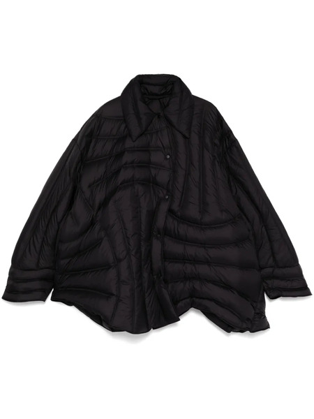  Jnby Irregular Tangent Mid-length Puffer Jacket - Black 