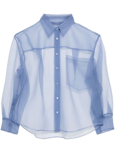  Jnby Oversized Sheer Shirt - Blue 