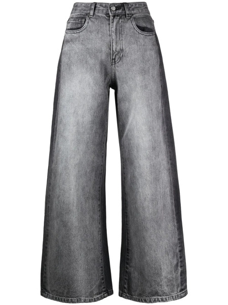 Jnby Panelled Wide-leg Jeans - Grey 