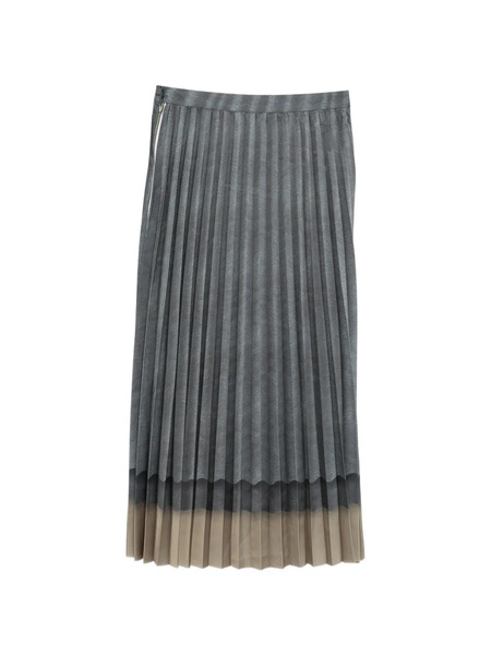  Jnby Patterned Pleated Midi Skirt - Grey 