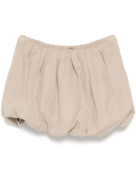  Jnby Pleated Cropped Waist Skirt - Neutrals 