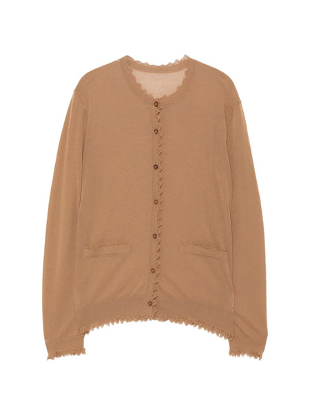  Jnby Scalloped-hem Cardigan - Brown 