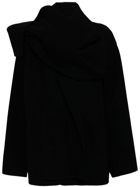  Jnby Scarf Collar Coat - Black 