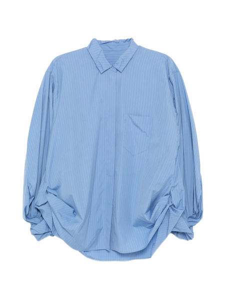  Jnby Striped Puff-sleeves Shirt - Blue 