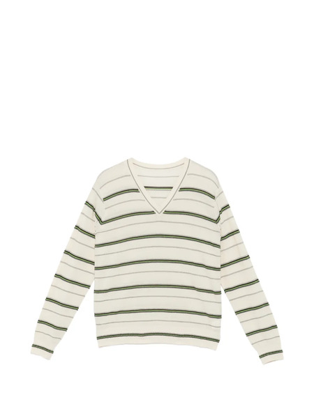  Jnby Striped V-neck Sweater - Neutrals 