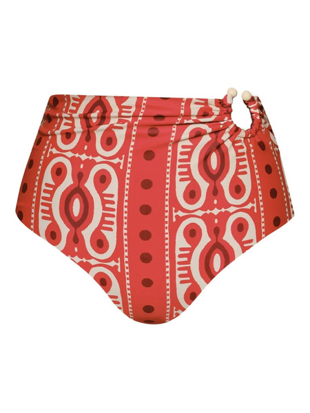  Johanna Ortiz Taita Printed Bikini Bottom - Red 