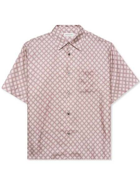  John Elliott Lozenge-print Silk Shirt - Neutrals 