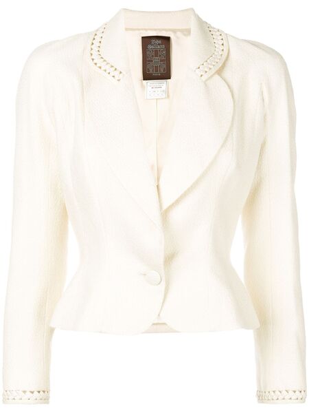  John Galliano Pre-owned Cut-out Detail Fitted Blazer - Neutrals 