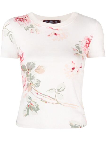  John Galliano Pre-owned 1990s Floral-print T-shirt - Neutrals 