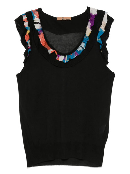  John Galliano Pre-owned 2000s Silk-trim Sleeveless Top - Black 