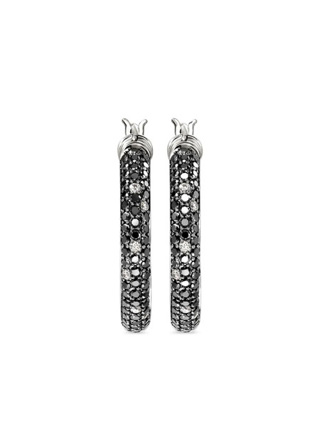  John Hardy Jh Essentials Diamond Hoop Earrings - Silver 