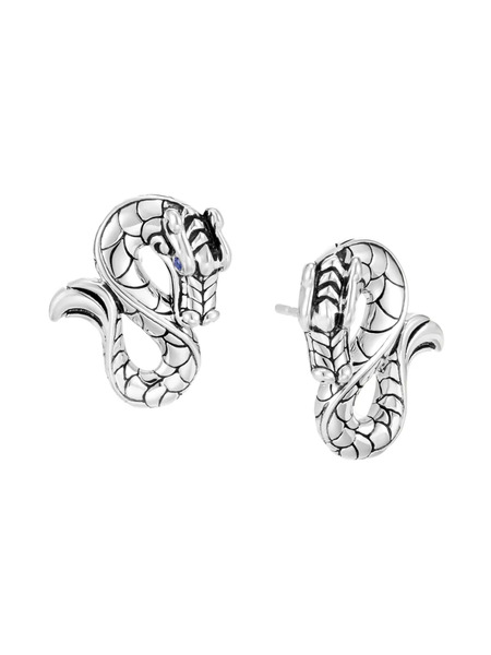  John Hardy Legends Naga Sapphire Stud Earrings - Silver 