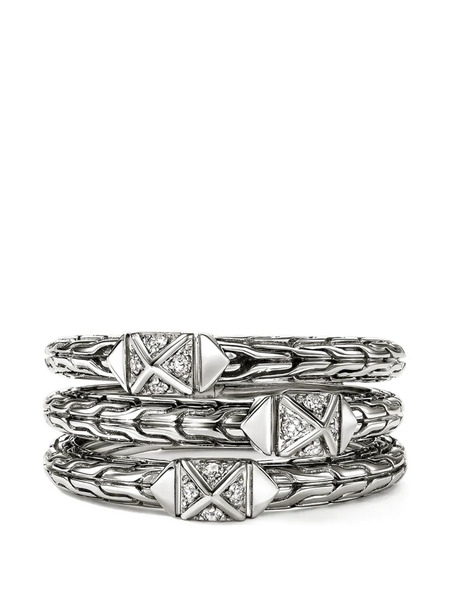  John Hardy Sterling Silver Diamond Triple-row Ring 
