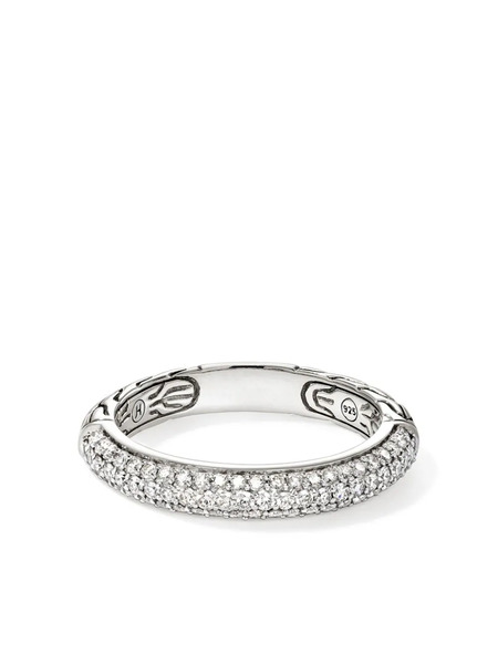  John Hardy Sterling Silver Jh Essential Diamond Band Ring 