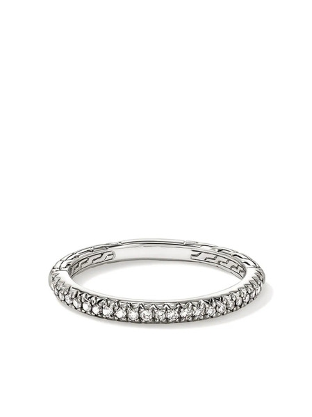  John Hardy Sterling Silver Jh Essential Diamond Band Ring 