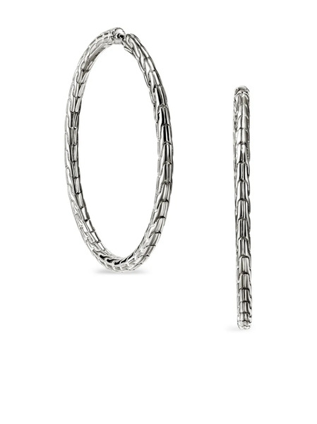  John Hardy Sterling Silver Jh Essential Flex 39mm Hoop Earrings 