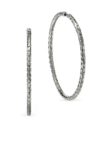  John Hardy Sterling Silver Jh Essential Flex 50mm Hoop Earrings 