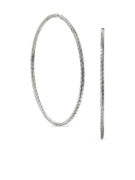  John Hardy Sterling Silver Jh Essential Flex 78.5mm Hoop Earrings 