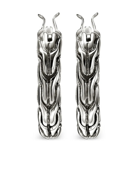  John Hardy Sterling Silver Jh Essential 14mm Hoop Earrings 