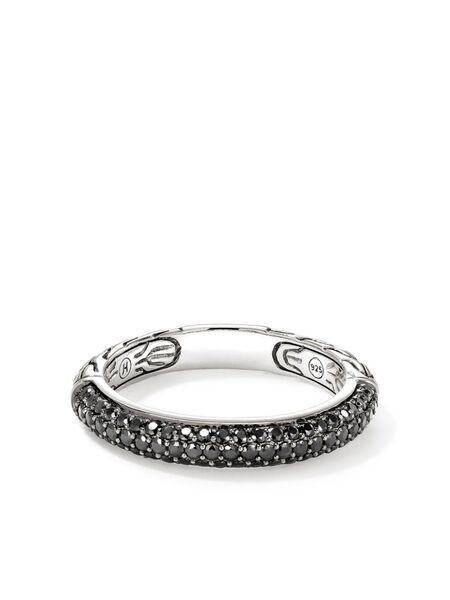  John Hardy Sterling Silver Jh Essential Sapphire Band Ring 