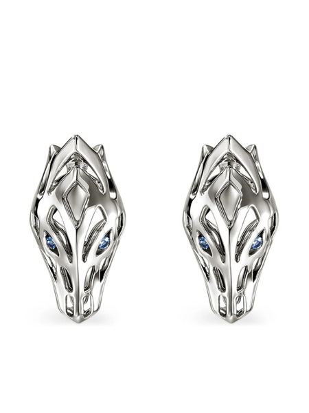  John Hardy Sterling Silver Naga Sapphire Earrings 