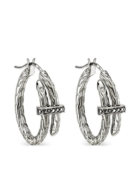  John Hardy Sterling Silver Spear Sapphire Hoop Earrings 