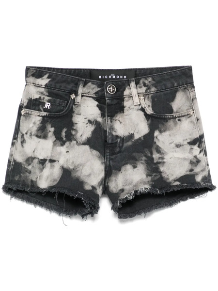  John Richmond Frayed Denim Shorts - Black 