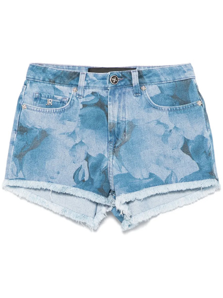  John Richmond Frayed-hem Denim Shorts - Blue 