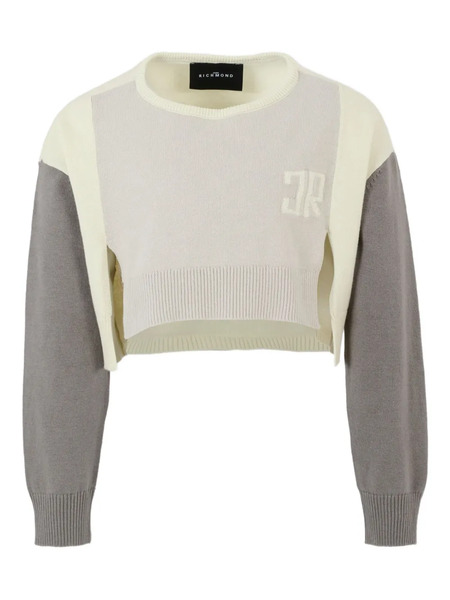  John Richmond Junior Colour-block Logo Sweater - Blue 