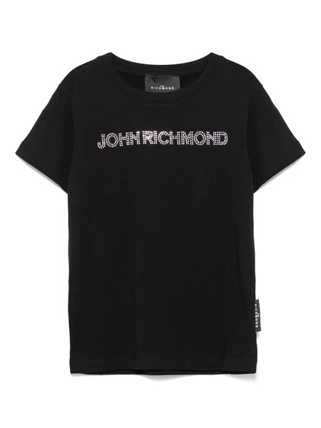  John Richmond Junior Crystal-logo T-shirt - Black 